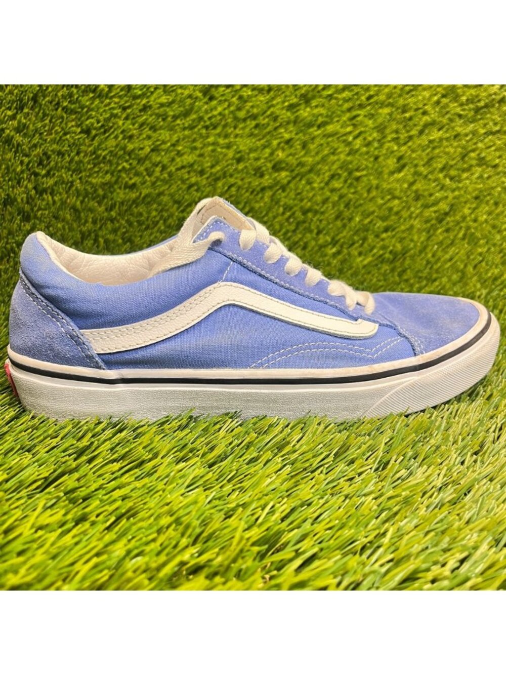 Vans Old Skool Womens Size 8.5 Mens 7 Blue White Athletic Skate Shoes Sneakers